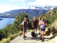 Hikers above Marlborough Sound |  Geoff Cumming