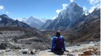 On way down from the challenging Cho La Pass, heading towards Dzongla, Nepal |  Marcelle Barnett