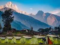 Our Eco-Comfort Camp at Ghat has a wonderful backdrop |  Tim Charody